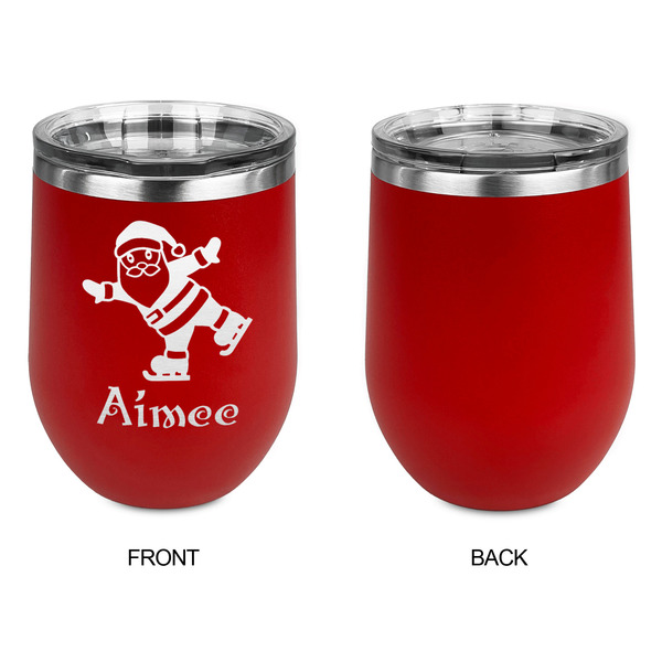 Santa Clause Making Snow Angels Stainless Wine Tumblers - Red - Single Sided - Approval