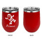 Santa Clause Making Snow Angels Stainless Wine Tumblers - Red - Single Sided - Approval