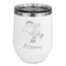 Santa Clause Making Snow Angels Stainless Wine Tumblers - White - Double Sided - Front