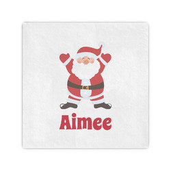Santa Clause Making Snow Angels Cocktail Napkins (Personalized)