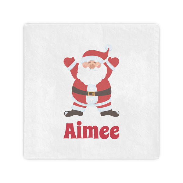 Custom Santa Clause Making Snow Angels Cocktail Napkins (Personalized)