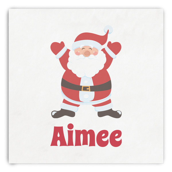 Custom Santa Clause Making Snow Angels Paper Dinner Napkins (Personalized)