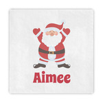 Santa Clause Making Snow Angels Standard Decorative Napkins (Personalized)