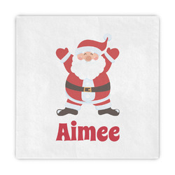 Santa Clause Making Snow Angels Decorative Paper Napkins (Personalized)