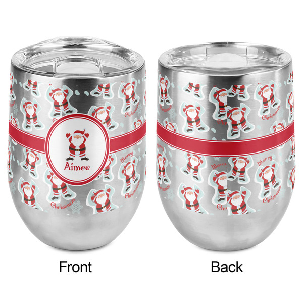 Santa Clause Making Snow Angels Stemless Wine Tumbler - Full Print - Approval