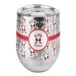 Santa Clause Making Snow Angels Stemless Wine Tumbler - Full Print (Personalized)