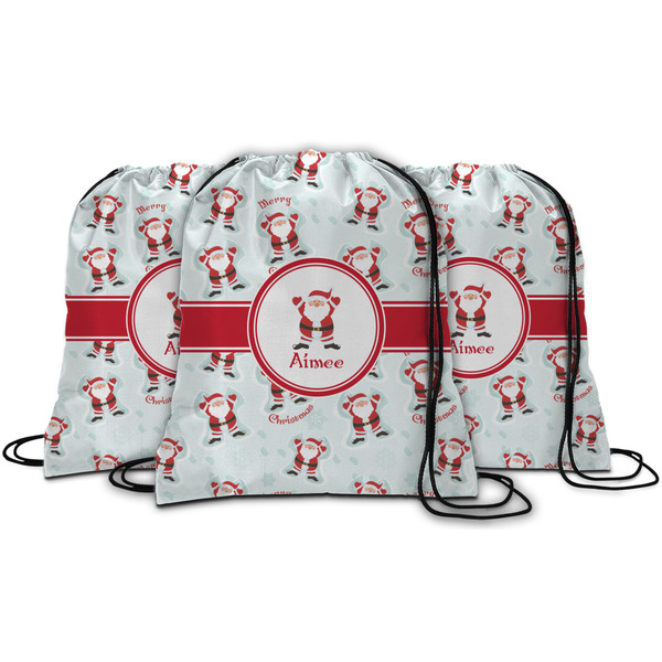 Santa Clause Making Snow Angels String Backpack - MAIN