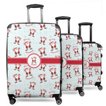 Santa Clause Making Snow Angels 3 Piece Luggage Set - 20" Carry On, 24" Medium Checked, 28" Large Checked (Personalized)