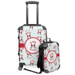 Santa Clause Making Snow Angels Kids 2-Piece Luggage Set - Suitcase & Backpack (Personalized)