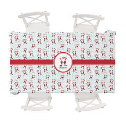 Santa Clause Making Snow Angels Tablecloth - 58"x102" w/ Name or Text