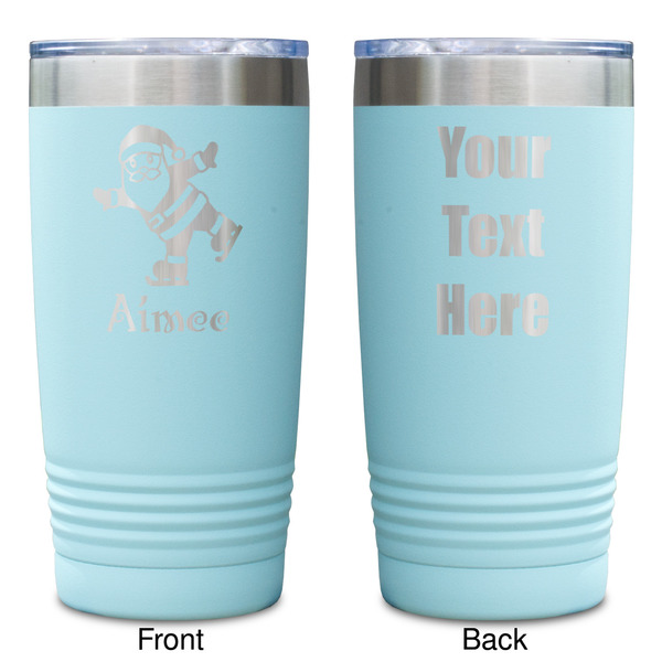 Santa Clause Making Snow Angels Teal Polar Camel Tumbler - 20oz -Double Sided - Approval