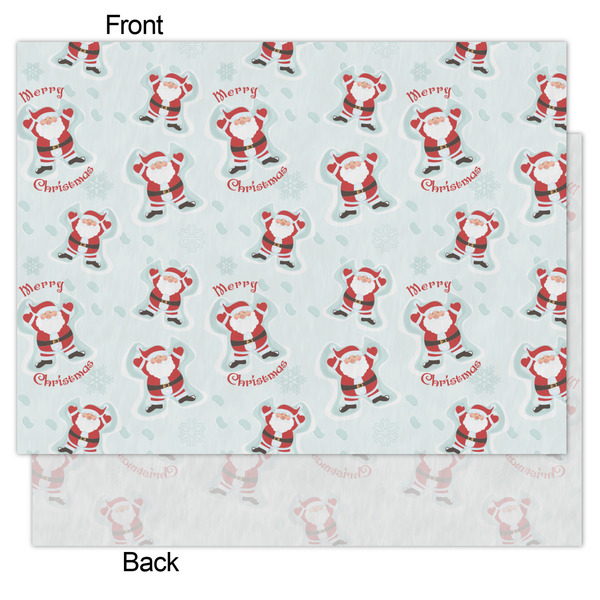 Santa Clause Making Snow Angels Tissue Paper - Lightweight - Medium - Front & Back