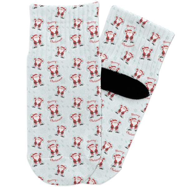 Custom Santa Clause Making Snow Angels Toddler Ankle Socks