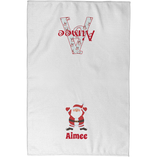 Santa Clause Making Snow Angels Waffle Towel - Partial Print - Approval Image