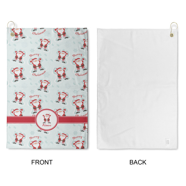 Santa Clause Making Snow Angels Waffle Weave Golf Towel - Approval