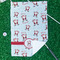 Santa Clause Making Snow Angels Waffle Weave Golf Towel - In Context