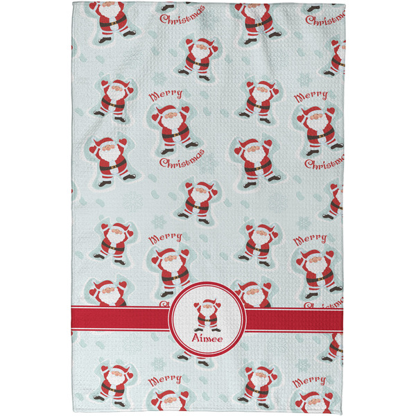 Santa Clause Making Snow Angels Waffle Weave Towel - Full Color Print - Approval Image