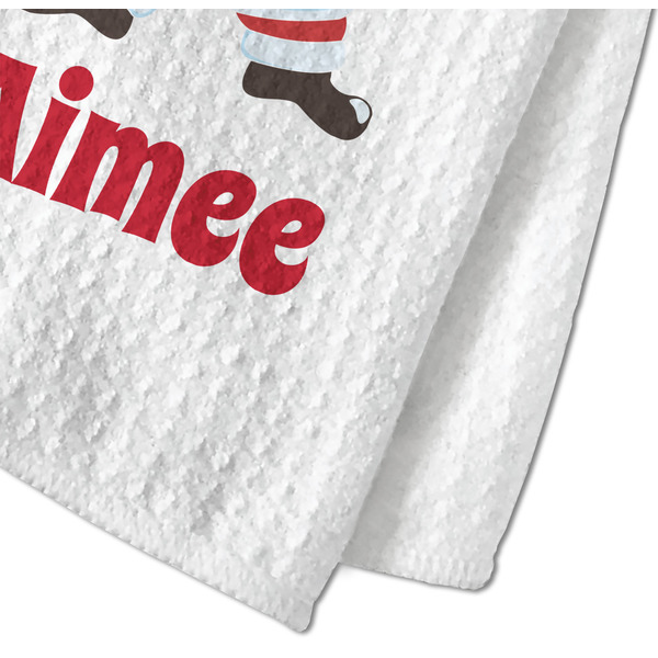 Santa Clause Making Snow Angels Waffle Weave Towel - Closeup of Material Image