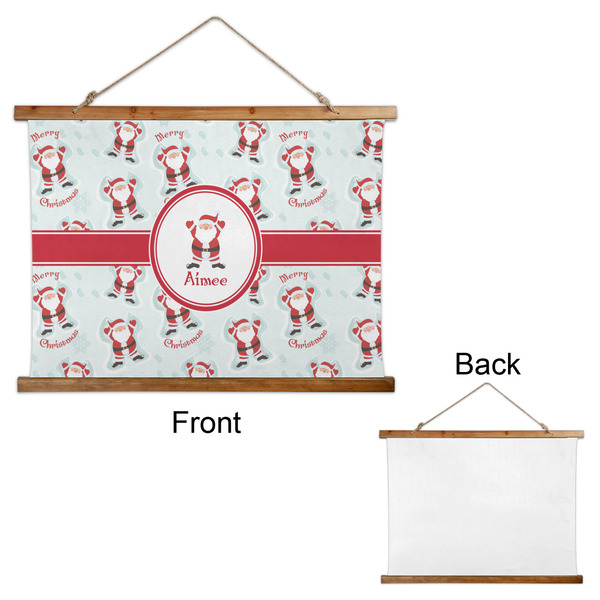 Santa Clause Making Snow Angels Wall Hanging Tapestry - Landscape - APPROVAL