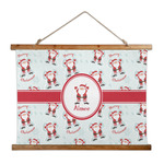 Santa Clause Making Snow Angels Wall Hanging Tapestry - Wide (Personalized)
