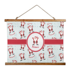 Santa Clause Making Snow Angels Wall Hanging Tapestry - Wide (Personalized)