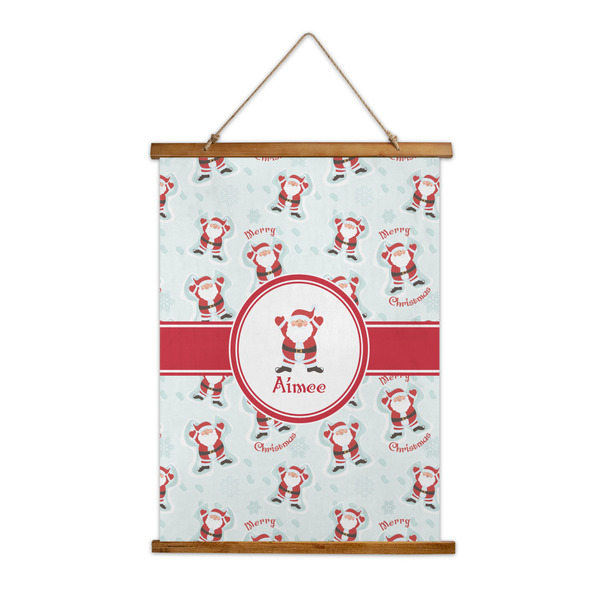 Custom Santa Clause Making Snow Angels Wall Hanging Tapestry (Personalized)
