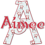 Santa Clause Making Snow Angels Name & Initial Decal - Up to 12"x12" (Personalized)