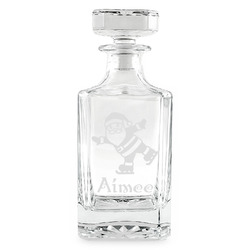 Santa Clause Making Snow Angels Whiskey Decanter - 26 oz Square (Personalized)