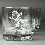Santa Clause Making Snow Angels Whiskey Glasses (Set of 4) (Personalized)