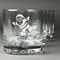 Santa Clause Making Snow Angels Whiskey Glasses Set of 4 - Engraved Front