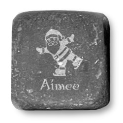 Santa Clause Making Snow Angels Whiskey Stone Set (Personalized)