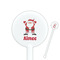 Santa Clause Making Snow Angels 5.5" Round Plastic Stir Sticks - White - Double Sided (Personalized)