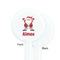 Santa Clause Making Snow Angels White Plastic 7" Stir Stick - Single Sided - Round - Front & Back
