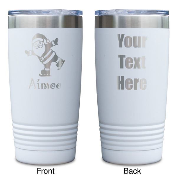 Santa Clause Making Snow Angels White Polar Camel Tumbler - 20oz - Double Sided - Approval