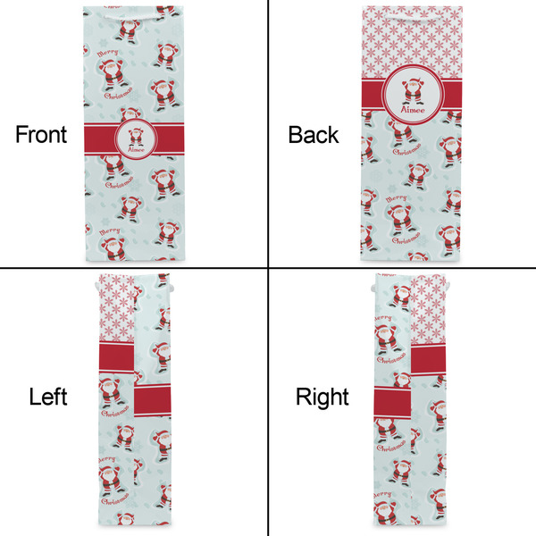 Santa Clause Making Snow Angels Wine Gift Bag - Gloss - Approval