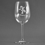Santa Clause Making Snow Angels Wine Glass (Single) (Personalized)