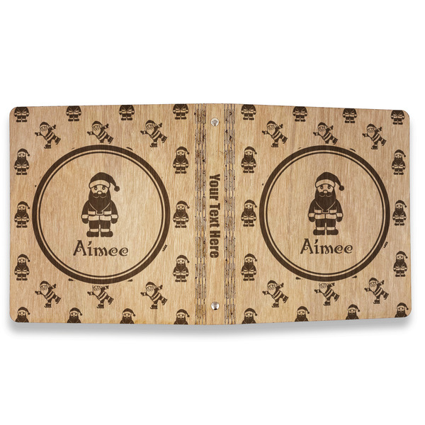 Santa Clause Making Snow Angels Wood 3-Ring Binders - 1" Letter - Approval