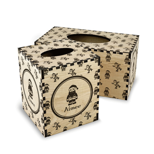 Santa Clause Making Snow Angels Wood Tissue Box Covers - Parent/Main