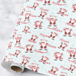 Santa Clause Making Snow Angels Wrapping Paper Roll - Large (Personalized)