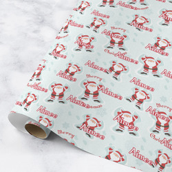 Santa Clause Making Snow Angels Wrapping Paper Roll - Medium - Matte (Personalized)