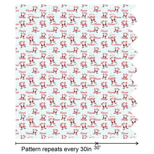 Santa Clause Making Snow Angels Wrapping Paper Roll - Satin - Partial Roll