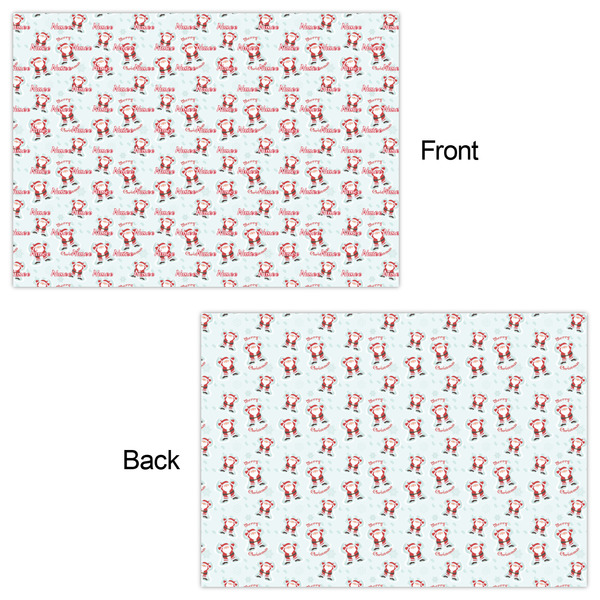 Santa Clause Making Snow Angels Wrapping Paper Sheet - Double Sided - Front & Back