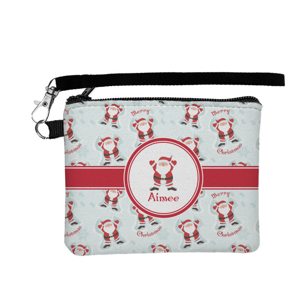 Custom Santa Clause Making Snow Angels Wristlet ID Case w/ Name or Text