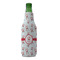 Santa Clause Making Snow Angels Zipper Bottle Cooler - FRONT (bottle)