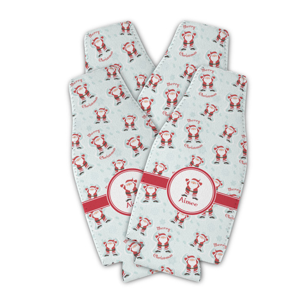 Santa Clause Making Snow Angels Zipper Bottle Cooler - Set of 4 - PARENT MAIN (flat)