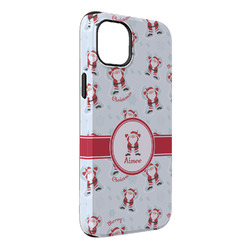 Santa Clause Making Snow Angels iPhone Case - Rubber Lined - iPhone 14 Plus (Personalized)