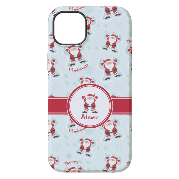 Santa Clause Making Snow Angels iPhone 14 Plus Tough Case - Back