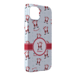 Santa Clause Making Snow Angels iPhone Case - Plastic - iPhone 14 Pro Max (Personalized)
