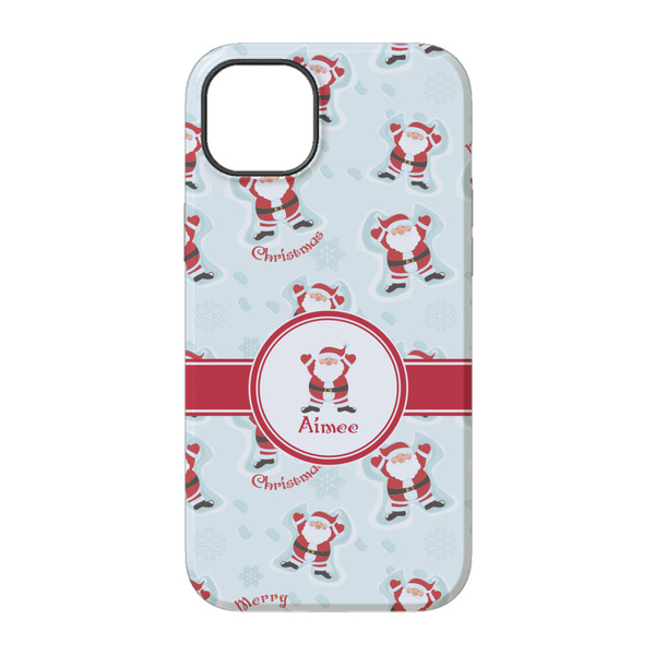 Santa Clause Making Snow Angels iPhone 14 Tough Case - Back