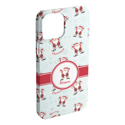 Santa Clause Making Snow Angels iPhone Case - Plastic - iPhone 15 Plus (Personalized)